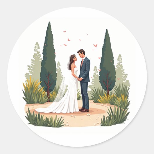 Elegante bruiloft moment Sticker (Voorkant)