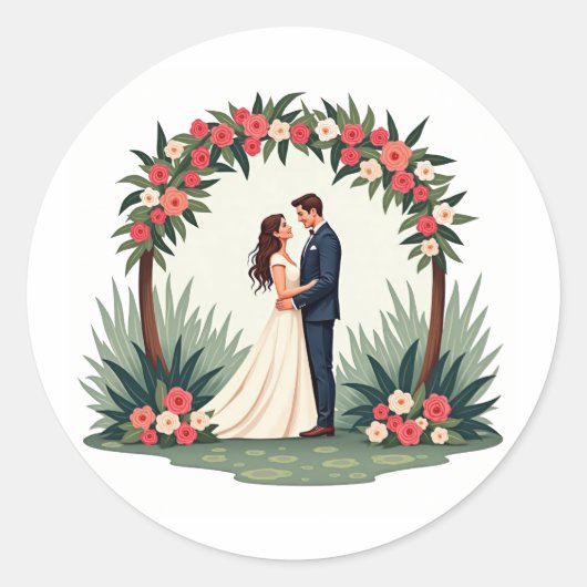Elegante bruiloft moment Sticker (Voorkant)