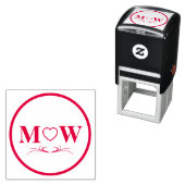 Elegante bruiloft monogram 1,5 "x 1,5" Self Inking Zelfinktende Stempel (In situ)