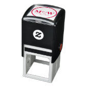 Elegante bruiloft monogram 1,5 "x 1,5" Self Inking Zelfinktende Stempel (Product)