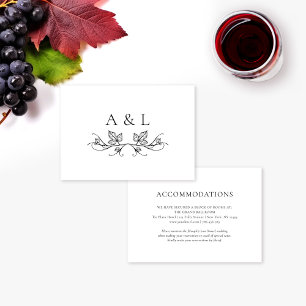 Elegante Bruiloft Monogram Accommodatie Kaart