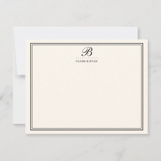 Elegante bruiloft monogram briefpapier kaarten in  (Voorkant)