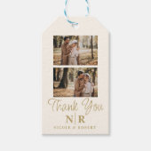 Elegante bruiloft Monogram bruid en bruidegom Init Cadeaulabel (Voorkant)