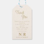 Elegante bruiloft Monogram bruid en bruidegom Init Cadeaulabel (Achterkant)