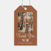 Elegante bruiloft Monogram bruid en bruidegom Init Cadeaulabel (Voorkant)