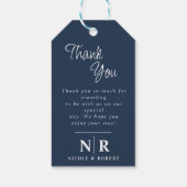 Elegante bruiloft Monogram bruid en bruidegom Init Cadeaulabel (Achterkant)