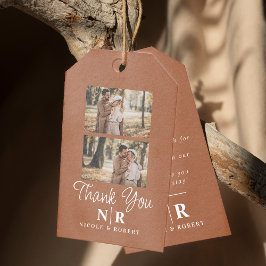 Elegante bruiloft Monogram bruid en bruidegom Init Cadeaulabel