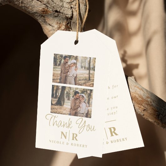 Elegante bruiloft Monogram bruid en bruidegom Init Cadeaulabel