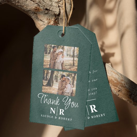 Elegante bruiloft Monogram bruid en bruidegom Init Cadeaulabel