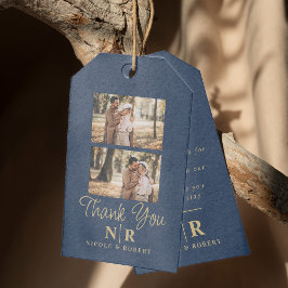 Elegante bruiloft Monogram bruid en bruidegom Init Cadeaulabel