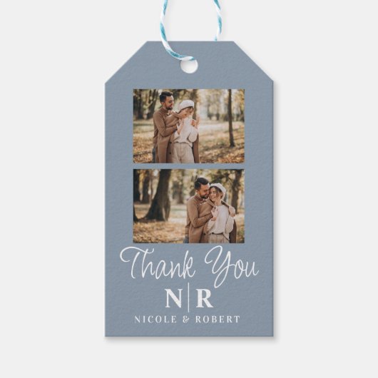 Elegante bruiloft Monogram bruid en bruidegom Init Cadeaulabel (Voorkant)