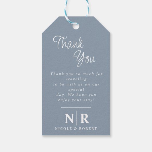 Elegante bruiloft Monogram bruid en bruidegom Init Cadeaulabel (Achterkant)