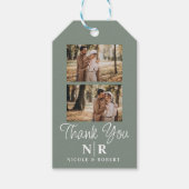 Elegante bruiloft Monogram bruid en bruidegom Init Cadeaulabel (Voorkant)