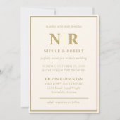 Elegante bruiloft Monogram bruid en bruidegom Init Kaart (Voorkant)