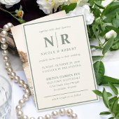 Elegante bruiloft Monogram bruid en bruidegom Init Kaart