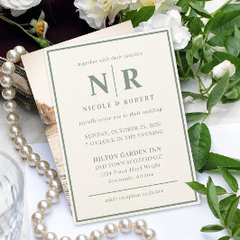 Elegante bruiloft Monogram bruid en bruidegom Init Kaart