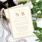 Elegante bruiloft Monogram bruid en bruidegom Init Kaart