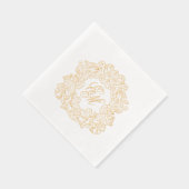Elegante bruiloft Monogram Crest Folie Servetten (Rechts)