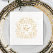 Elegante bruiloft Monogram Crest Folie Servetten
