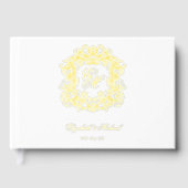 Elegante bruiloft Monogram  Crest Gold Gastenboek (Voorkant)