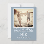 Elegante bruiloft monogram foto opslaan van de dat magnetische uitnodiging (Voorkant)