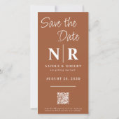 Elegante Bruiloft Monogram Fotostrip QR Code Save The Date (Achterkant)