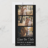Elegante Bruiloft Monogram Fotostrip QR Code Save The Date (Voorkant)