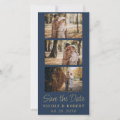 Elegante Bruiloft Monogram Fotostrip QR Code Save The Date (Voorkant)