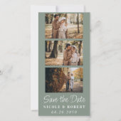 Elegante Bruiloft Monogram Fotostrip QR Code Save The Date (Voorkant)
