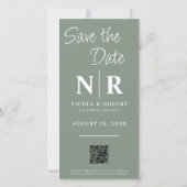 Elegante Bruiloft Monogram Fotostrip QR Code Save The Date (Achterkant)
