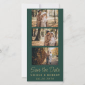 Elegante Bruiloft Monogram Fotostrip QR Code Save The Date (Voorkant)
