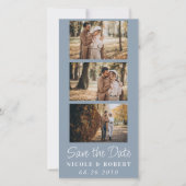 Elegante Bruiloft Monogram Fotostrip QR Code Save The Date (Voorkant)