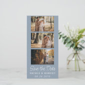 Elegante Bruiloft Monogram Fotostrip QR Code Save The Date (Staand voorkant)