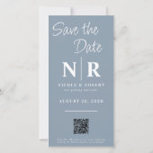 Elegante Bruiloft Monogram Fotostrip QR Code Save The Date (Achterkant)