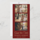 Elegante Bruiloft Monogram Fotostrip QR Code Save The Date (Voorkant)