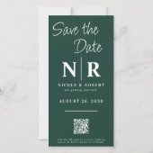 Elegante Bruiloft Monogram Fotostrip QR Code Save The Date (Achterkant)