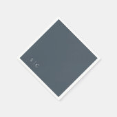 Elegante bruiloft monogram gedempt blauw servet (Hoek)