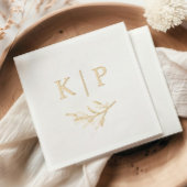 Elegante bruiloft Monogram Greenery bladeren Folie Servetten