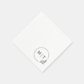 Elegante bruiloft monogram groen bladeren servet (Hoek)