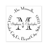 Elegante Bruiloft Monogram Letter Adres Stempel (Design)