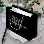 Elegante bruiloft, Monogram, Namen, Zwart & Wit Groot Cadeauzakje