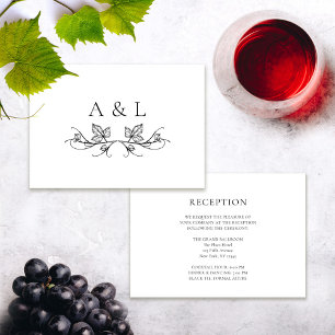 Elegante Bruiloft Monogram Receptie Kaart