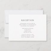Elegante Bruiloft Monogram Receptie Kaart (Voorkant)