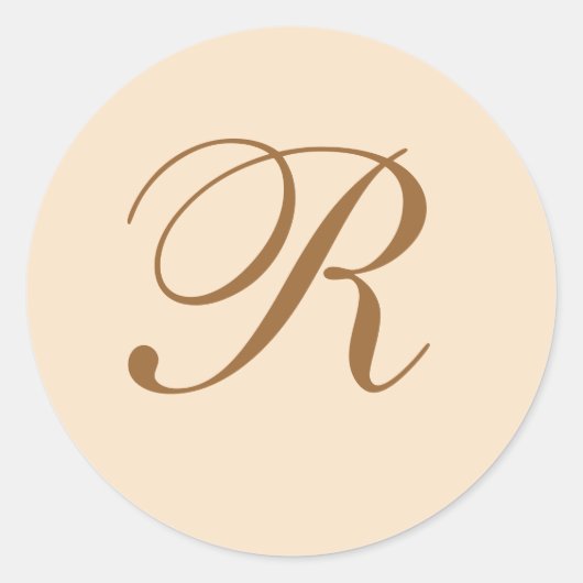 Elegante bruiloft monogram ronde sticker (Voorkant)