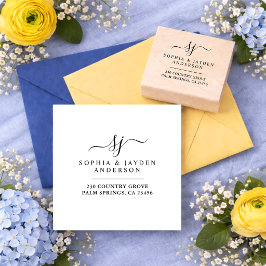 Elegante bruiloft monogram rubberstempel