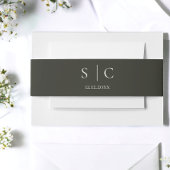 Elegante bruiloft monogram uitnodigingen wikkel