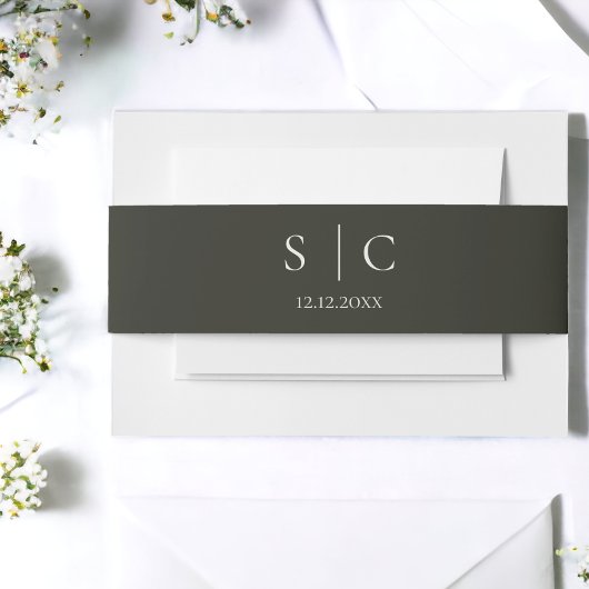 Elegante bruiloft monogram uitnodigingen wikkel