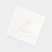 Elegante bruiloft Monogrammed Logo namen Datum Gou Folie Servetten (Links)