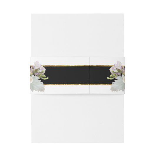 Elegante bruiloft Monogrammed Roos n Succulents Go Uitnodigingen Wikkel (Achterkant Voorbeeld)