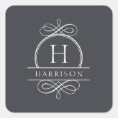 Elegante Bruiloft Monorgam Sticker (Voorkant)